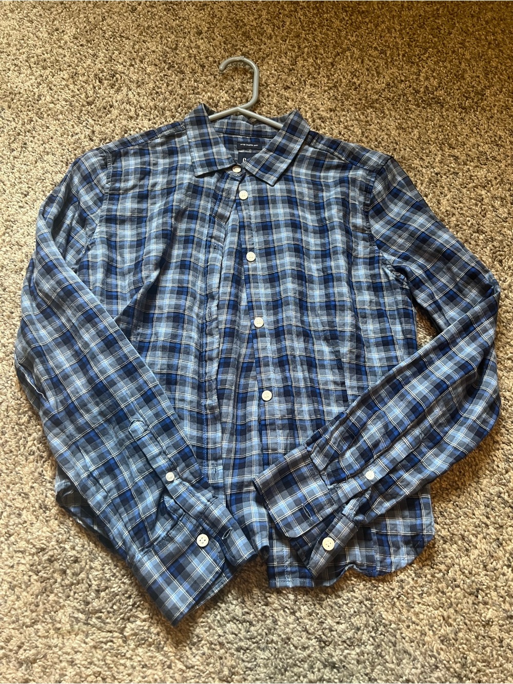 Gap Classic Blue Plaid Button-Down Shirt